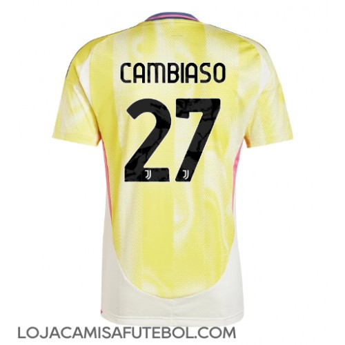 Camisa de Futebol Juventus Andrea Cambiaso #27 Equipamento Secundário 2024-25 Manga Curta